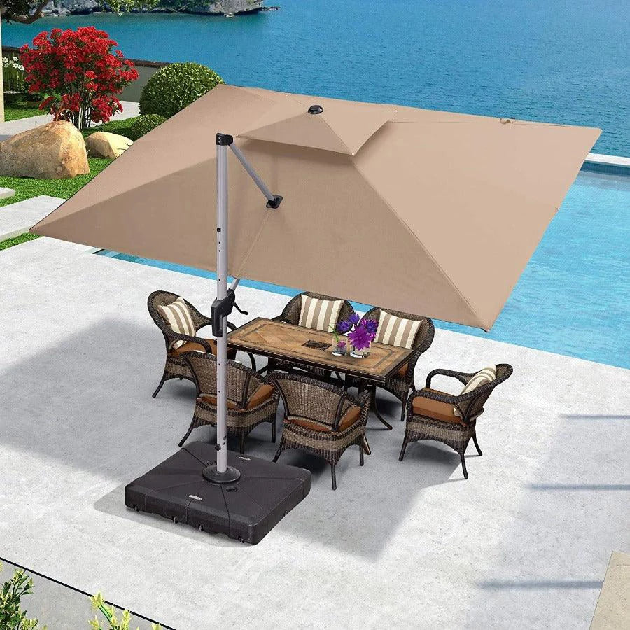 PURPLE LEAF Double Top Rectangle Outdoor Classic Umbrella