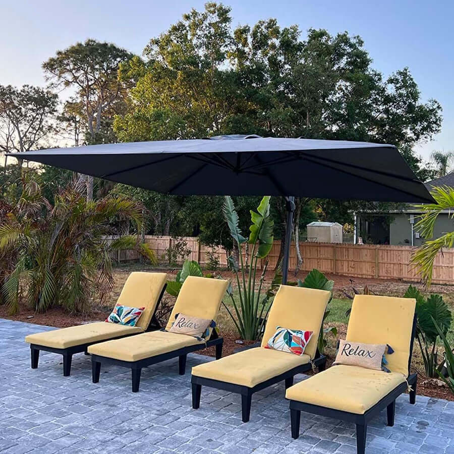 PURPLE LEAF 9 x 11.5 ft  Outdoor Umbrella Rectangle Aluminum Cantilever Umbrella with 360° Rotation for Garden  pool beach